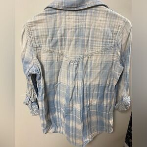 Blue flannel. From Express Boyfriend. Size is XS.